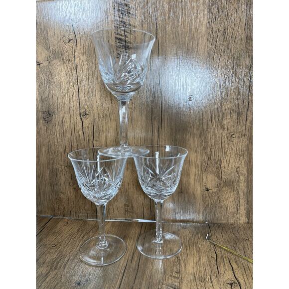 Gorham Other - 3 Gorham Crystal Cherrywood Water Glasses Goblets Wine Glasses